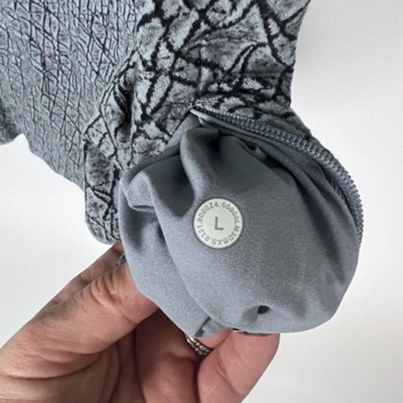 Lululemon Gray Surge Warm Half Zip Long Sleeve  Mock Neck Thumbholes Top Size L - Picture 7 of 11
